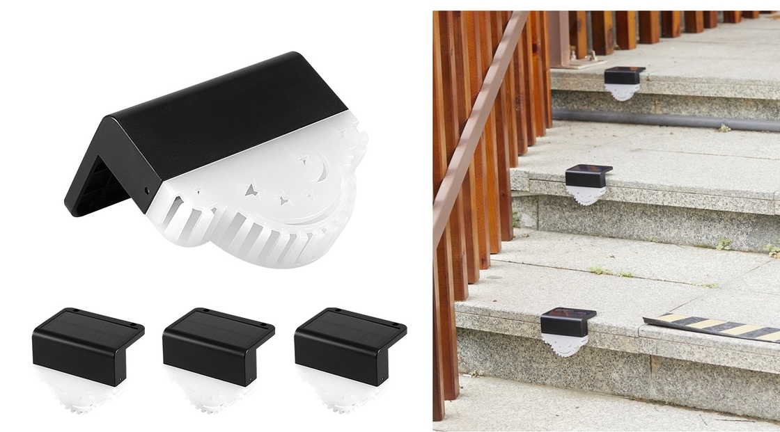 LEIDENE van de tuinlichten van de toestelvorm van de zonne de omheiningslamp omheinings lichte RGB kleurrijke trede