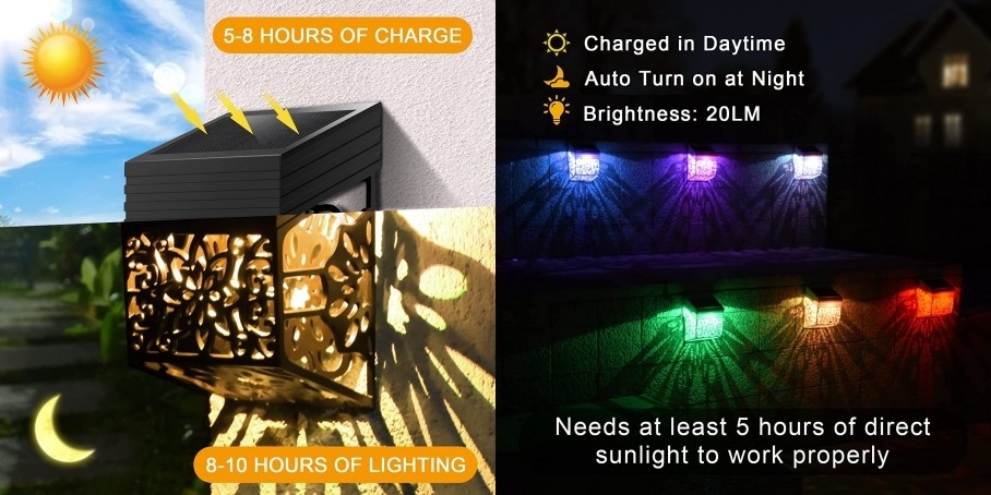 zonne omringend licht voor van de muurlichten van de Terraspartij de decoratieve zonne openluchtlampen