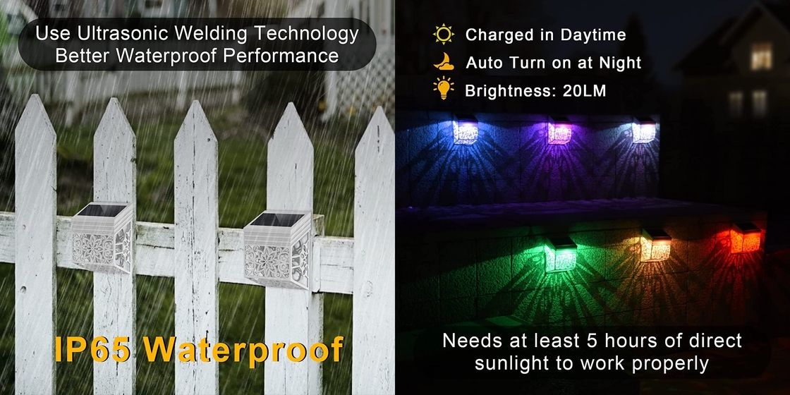 de zonne aangedreven landschapslichten voor omheiningsmuur tuinieren lichte LEIDENE decoratielamp