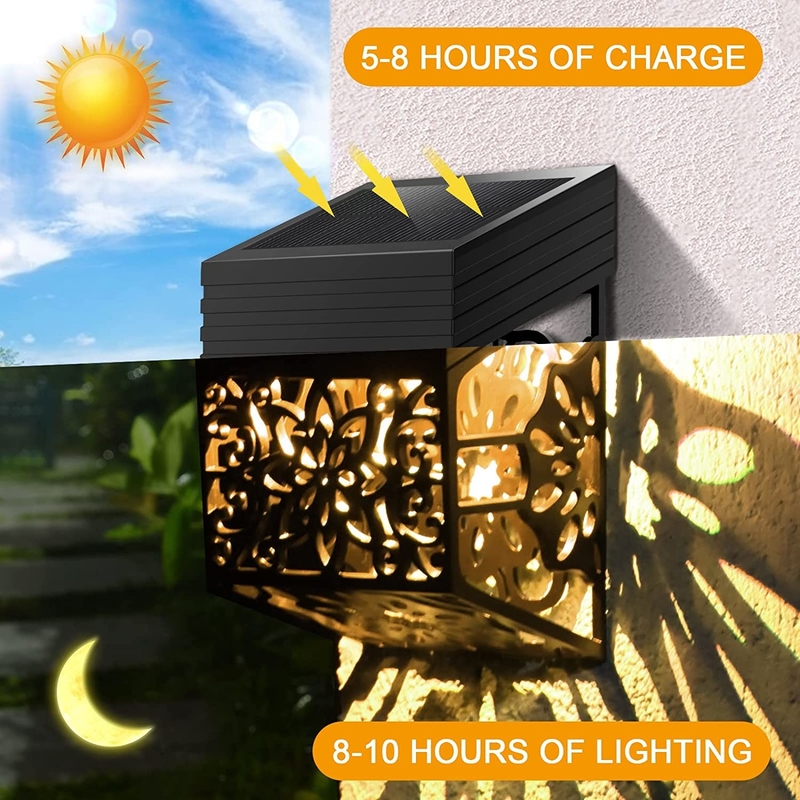 Van de Muurlichten IP65 van het bloempatroon de Zonne Geleide Openlucht Decoratieve Omheining Lamp For Garden