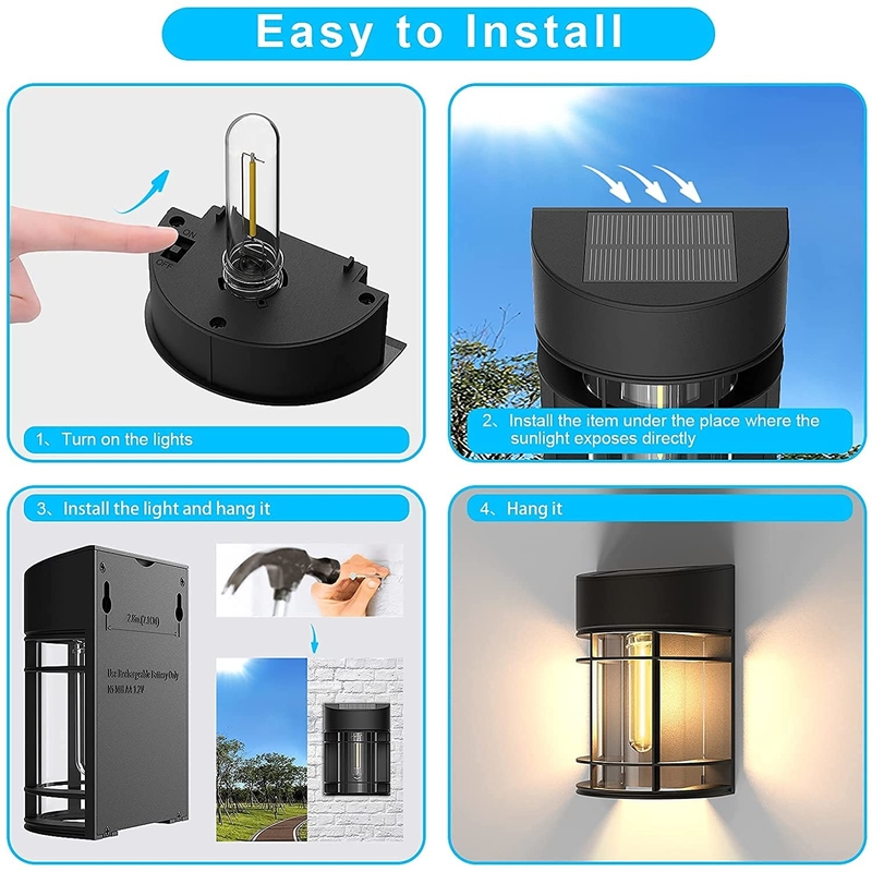 Het uitstekende Draadloze Licht van Omheiningssolar outdoor wall verfraait de Yard 3.7V 1800mAh van het Tuinterras