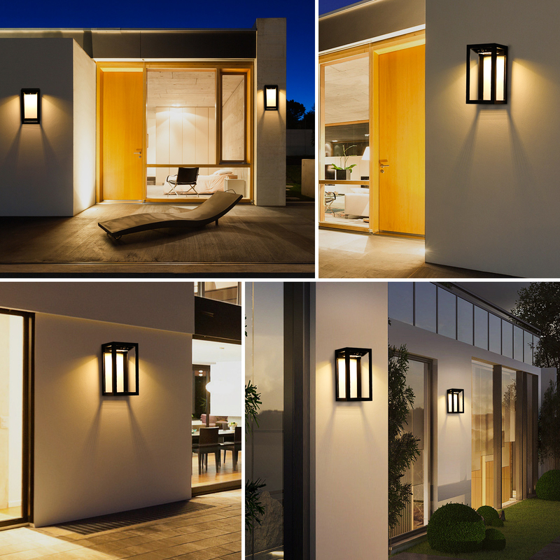 Waterdicht Buiten Zonne-energie Tuin hek Licht Wand gemonteerd LED Zonne-op-en-af wandlicht