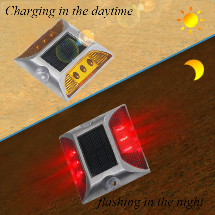 zonne-energie led reflector met aluminium legering Shell Lithium Battery Power 2pcs LED Placement
