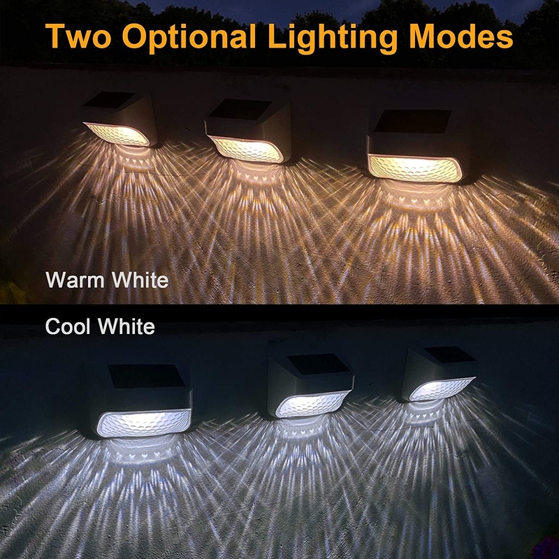 RGB Warm White Solar Fence Light IP65 Waterdicht niveau Monokristallijn silicium 15 uur werktijd
