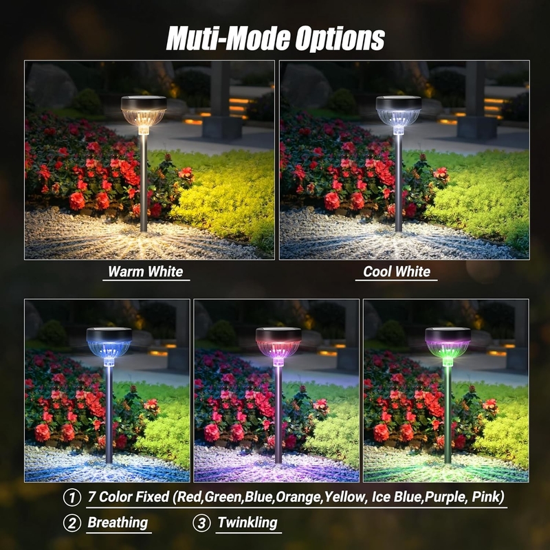 Buitengewone zonne-graslampen RGB Decoratieve zonne-tuin licht Voor pad Patio Yard