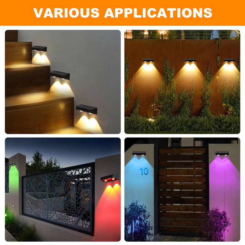 Monokristallijn silicium zonnewandlamp met RGB LED ABA PC Shell IP65 waterdicht niveau