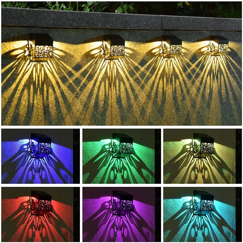 Buiten waterdicht zonne-tuin hek licht Meerdere kleuren Zonne-Led Poort Pilaar Licht Voor Tuin