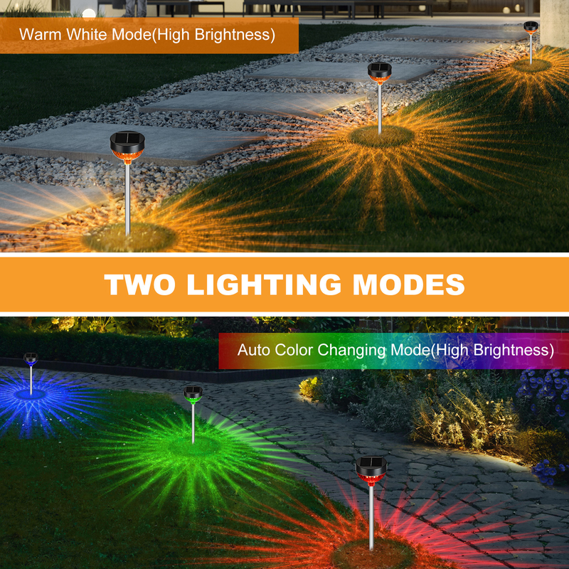 LED-tuinverlichting op zonne-energie met IP65 waterdicht niveau en 10LM lichtintensiteit voor buitenpaden