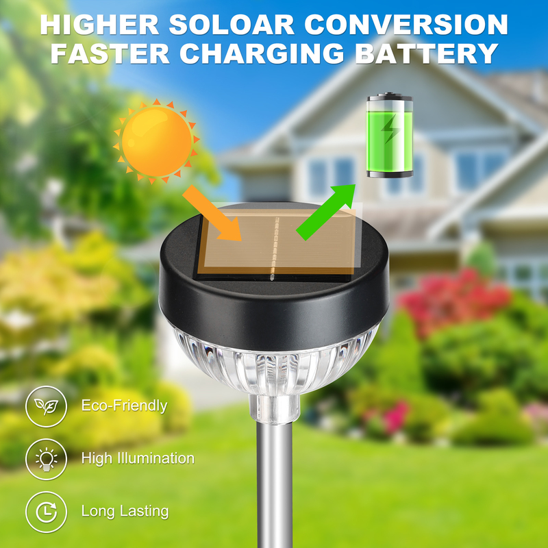 LED-tuinverlichting op zonne-energie met IP65 waterdicht niveau en 10LM lichtintensiteit voor buitenpaden