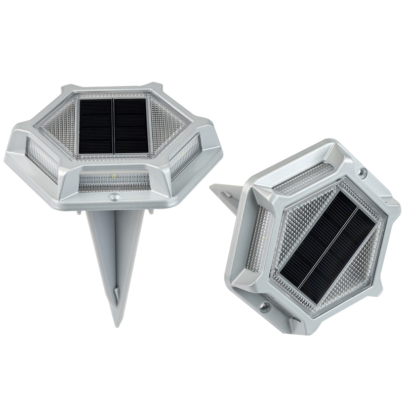 Aluminium zonne-docklamp werkt bij -20 °C tot 60 °C Spanning 2V Compleet met 4 lichten