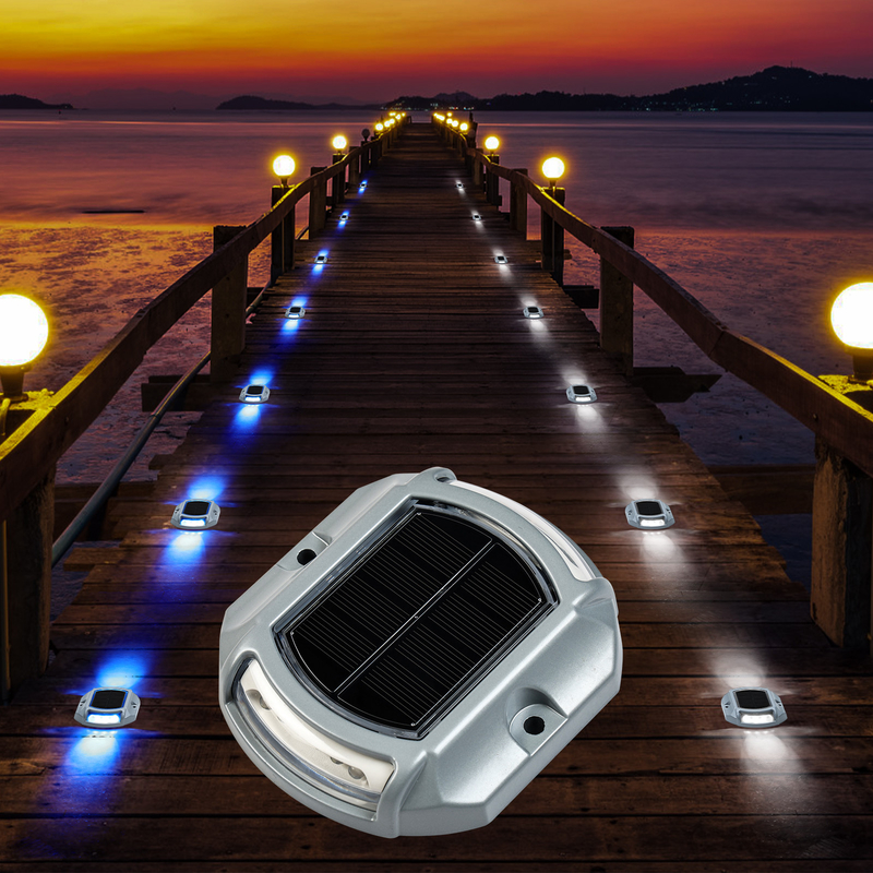 LED Solar Dock Light IP68 Waterdicht 2V Blauw/Koud Wit 20 lumens Helderheid Schroefinstallatie