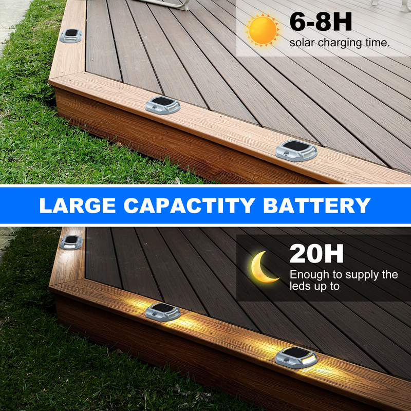 LED Solar Dock Light IP68 Waterdicht 2V Blauw/Koud Wit 20 lumens Helderheid Schroefinstallatie