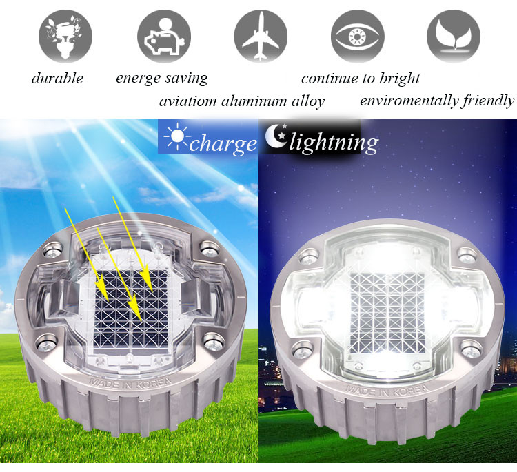 123*50 mm Solar LED Road Studs met aluminiumlegering en zichtbaarheidsafstand tot 500m
