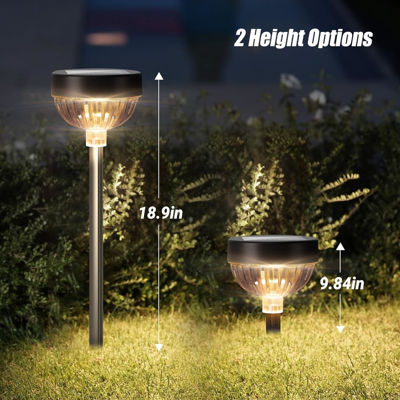 Solar Stake Light met automatische aan/uit functie en dubbele LED-kraal voor heldere buitenverlichting