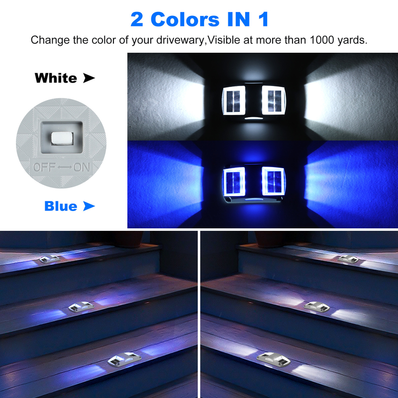 Solar Dock Light Screw Installatie Blauw/Koud Wit LED -20.C~60.C Werktemperatuur Zonne-energie 150g