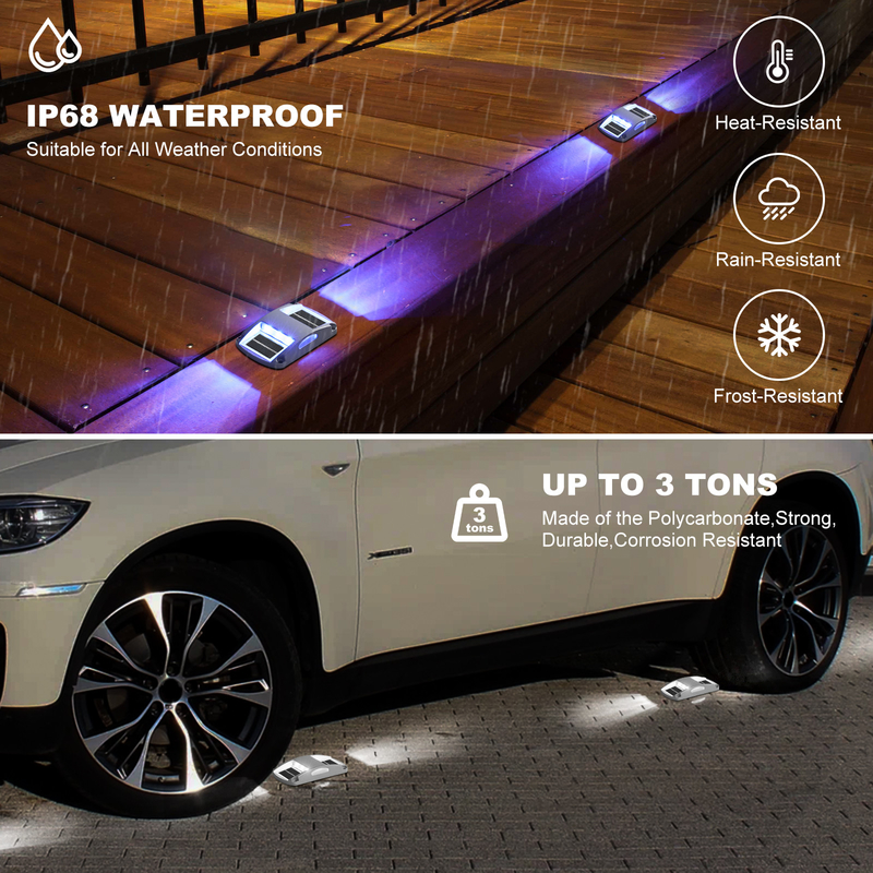 Aluminium Solar Dock Light Set van 4 20 lumens Koudwit LED Pathway Lighting Kit
