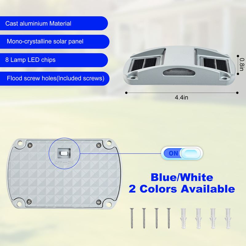 Aluminium Solar Dock Light Set van 4 20 lumens Koudwit LED Pathway Lighting Kit