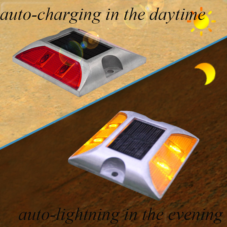 Reflectieve blinkende zonne-LED-wegmarker lichtlamp flitsende zonne-weglamp