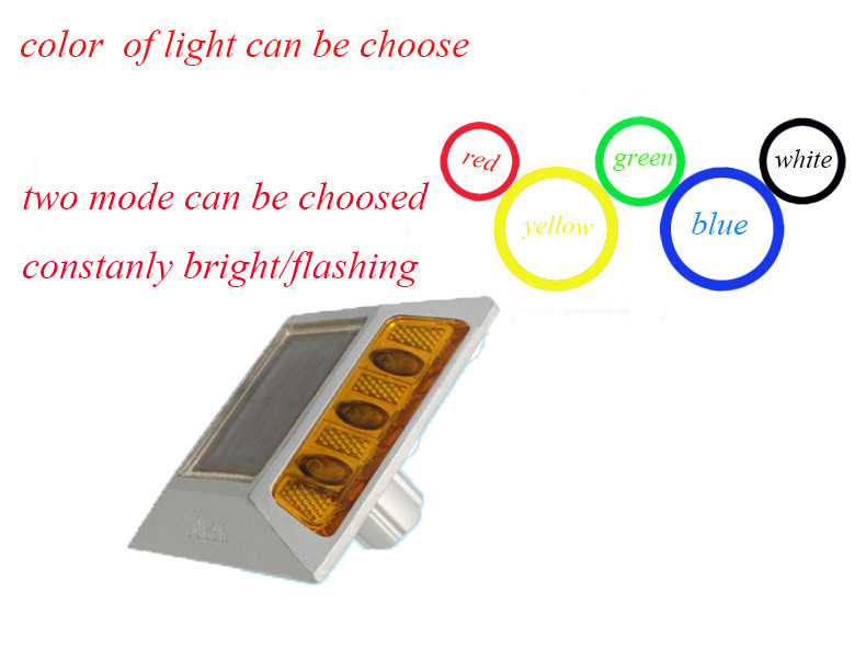 Solar Road Studs 2V LED IP68 Waterdicht Aluminium Alloy PC Reflectief Geel Rood Wit Blauw Groen