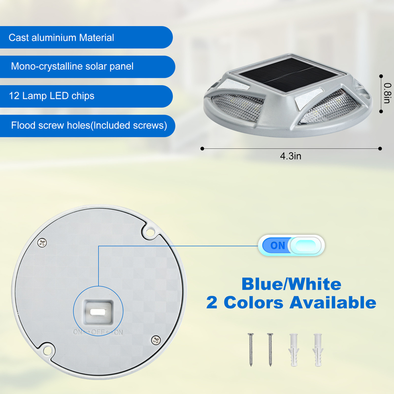 Helder zonne-LED-docklicht met schroefinstallatie Aluminium PC 20 lumen