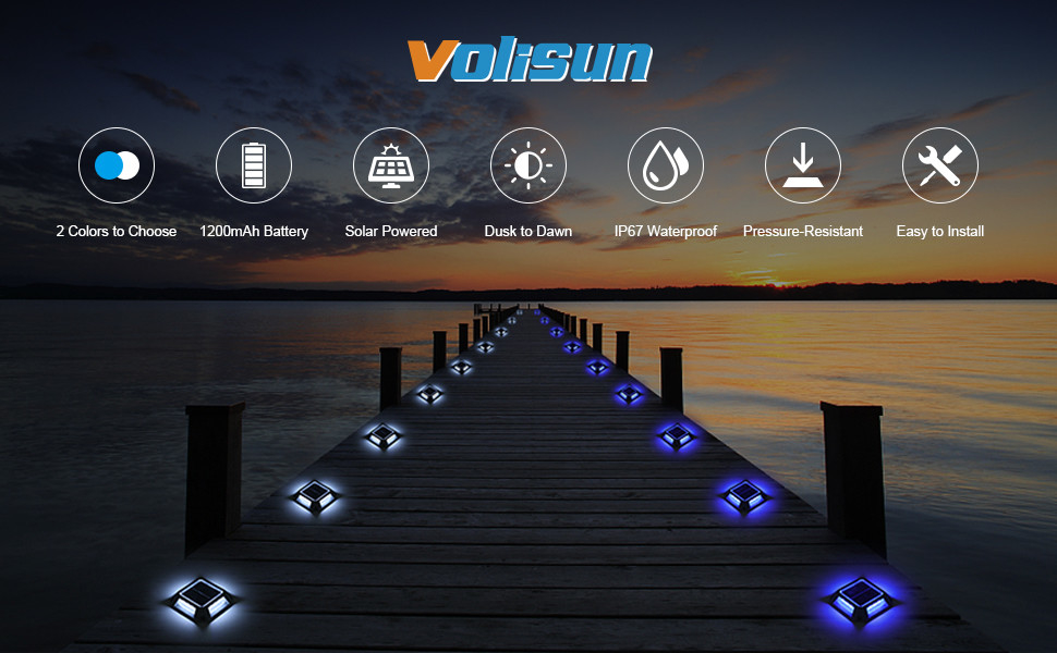 Solar Deck Light met 600mAh batterijcapaciteit en 20 uur werktijd in wit
