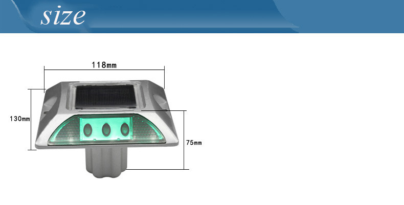 PBW Aluminium Solar Road Stud LED Solar Road Reflector Voor Veiligheidswaarschuwing