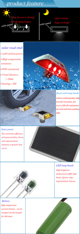 PBW Aluminium Solar Road Stud LED Solar Road Reflector Voor Veiligheidswaarschuwing
