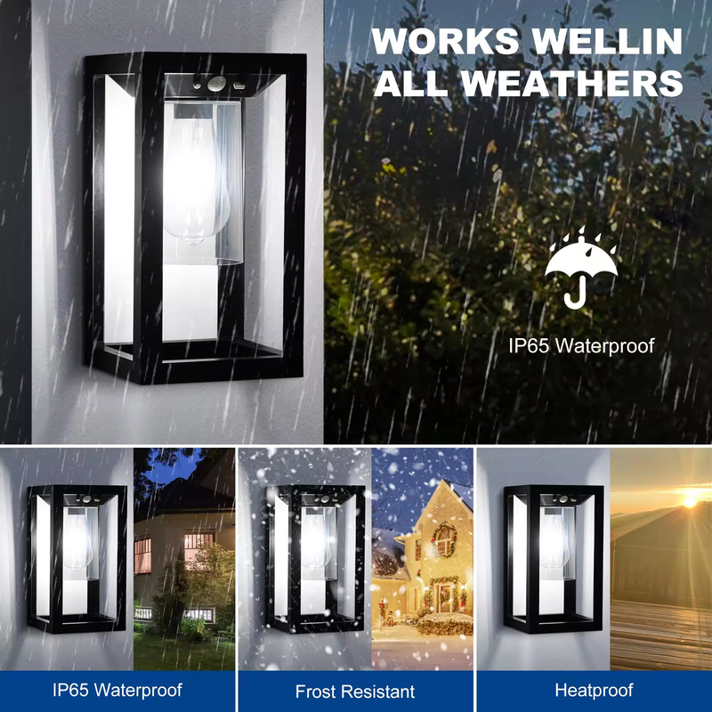 Bewegingssensor Zonneveranda licht Buitenverlichting IP65 Sconce Wandlantaarn Lamp Voor patio Voordeur Decoratief