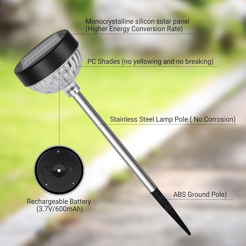 15 uur werktijd zonne-stoklamp met 6 stuks led en 1 stuks kralen