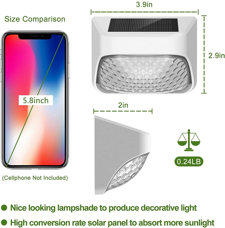 Solar Powered Outdoor Waterproof Decorative Lights Voor hek Dek Stap Tuin Trap Muur