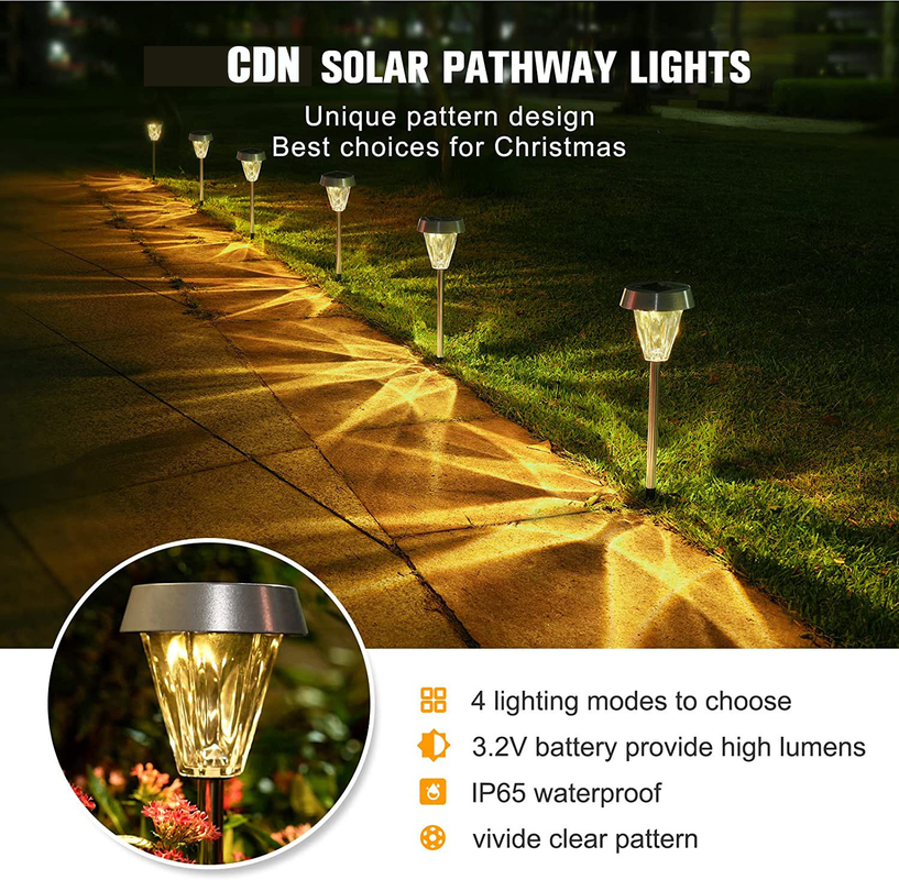 Zonne-aangedreven padverlichting ABS-materiaal voor zonne-tuin landschapsverlichting