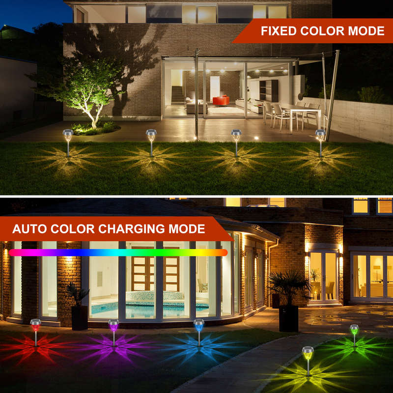Zonne-aangedreven padverlichting ABS-materiaal voor zonne-tuin landschapsverlichting