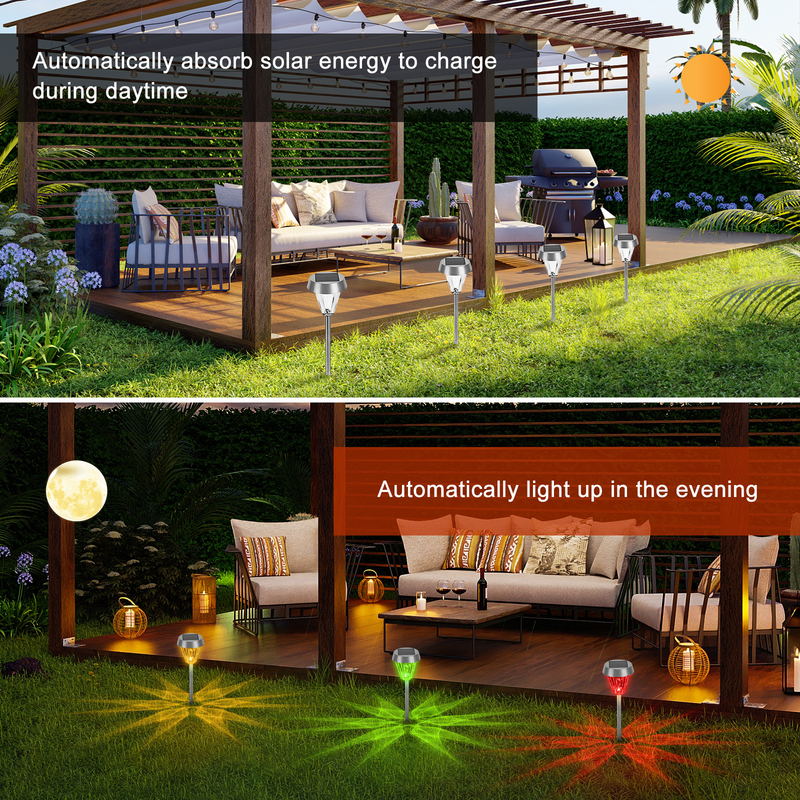 Zonne-aangedreven padverlichting ABS-materiaal voor zonne-tuin landschapsverlichting