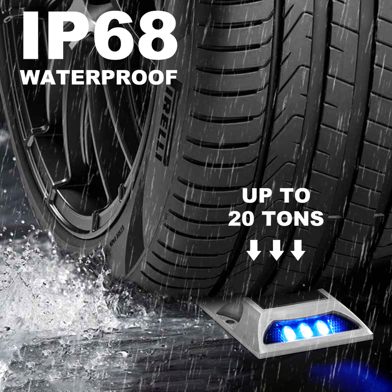 IP68 waterdichte zonne-LED-wegstapels met 800m zichtvermogen en 2V/200MAH zonnepaneel