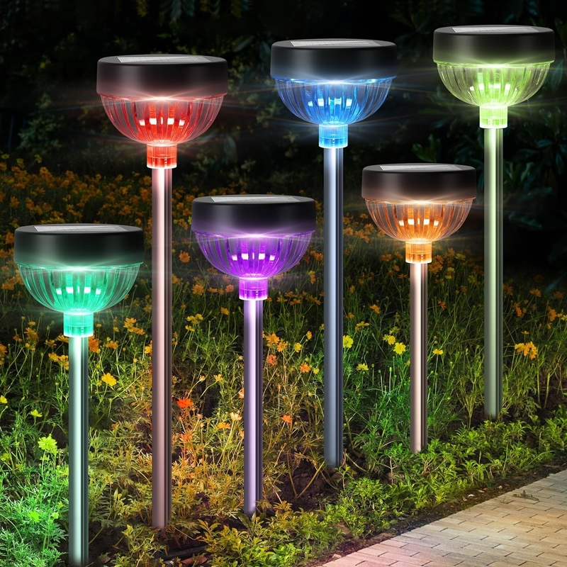 RGB LED-licht IP65 Buiten waterdicht Zonne-stoklamp met automatische aan/uit- en 15 uur werktijd