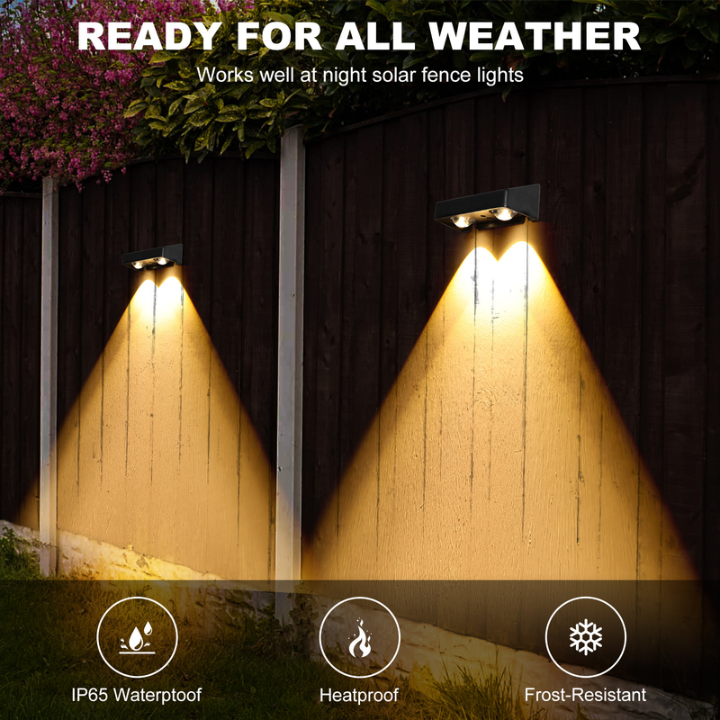 15 uur werktijd Zonne hek licht voor oprit IP65 waterdicht 205*50*38mm