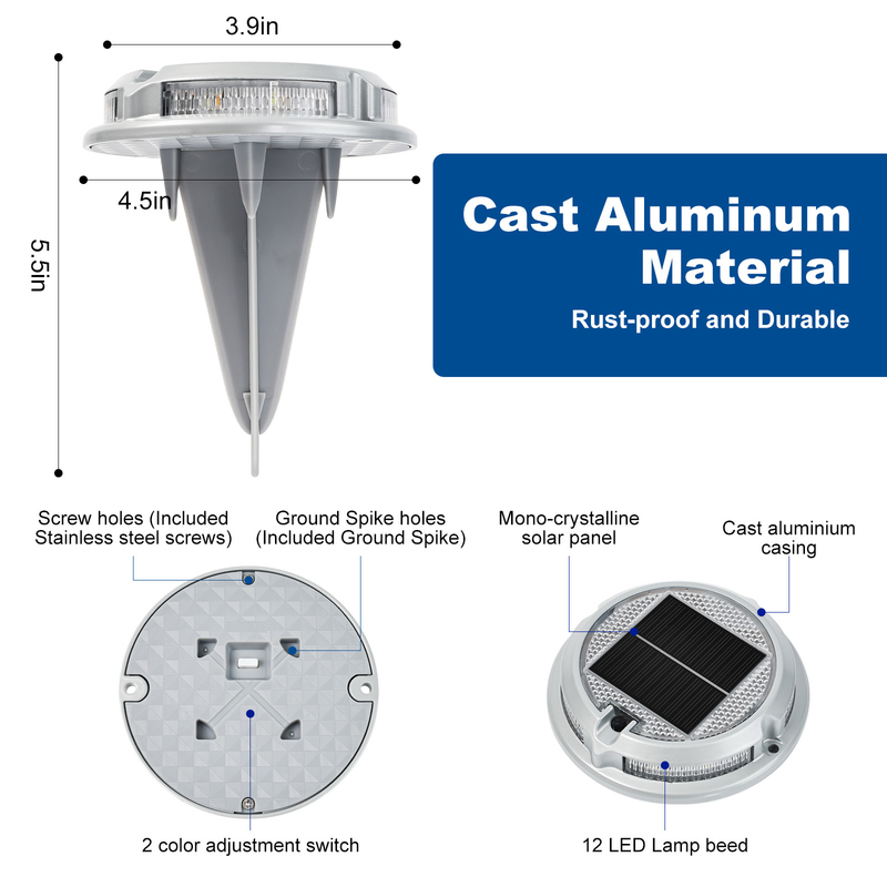 IP68 waterdichte, op zonne-energie aangedreven wegmarkeringen voor veiligheid met aluminiumlegerings-PC-materiaal en milieuvriendelijk ontwerp