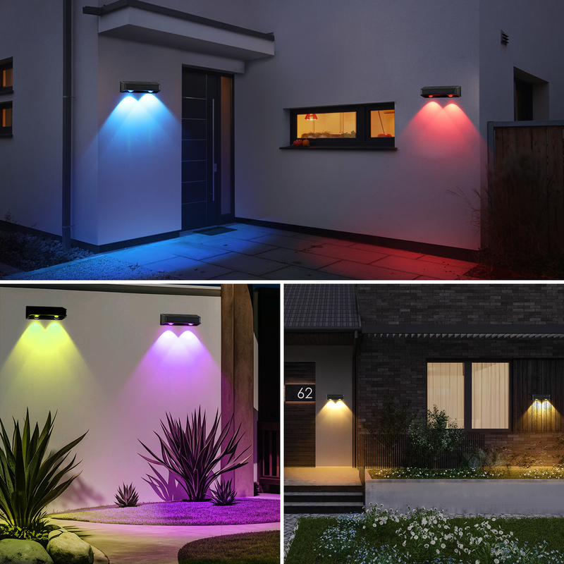 Warme witte patio deuren hek dek tuin verlichting waterdicht kleine trap lamp buiten zonne-op en af wand lichten