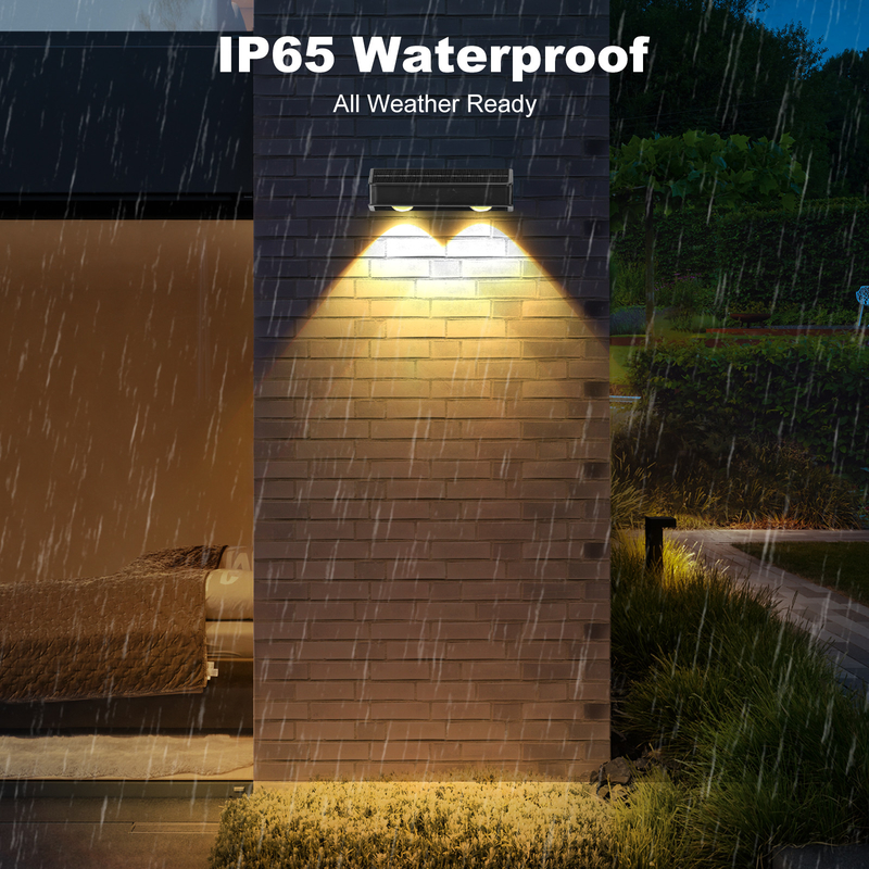 Warme witte patio deuren hek dek tuin verlichting waterdicht kleine trap lamp buiten zonne-op en af wand lichten