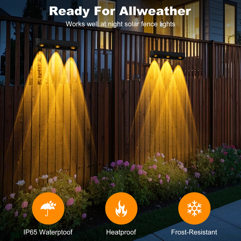 Warme verkoop IP65 waterdicht Polysilicium zonnepaneel Wit licht Warm licht op en neer Lichtbron Zonne LED wandlamp Hotel