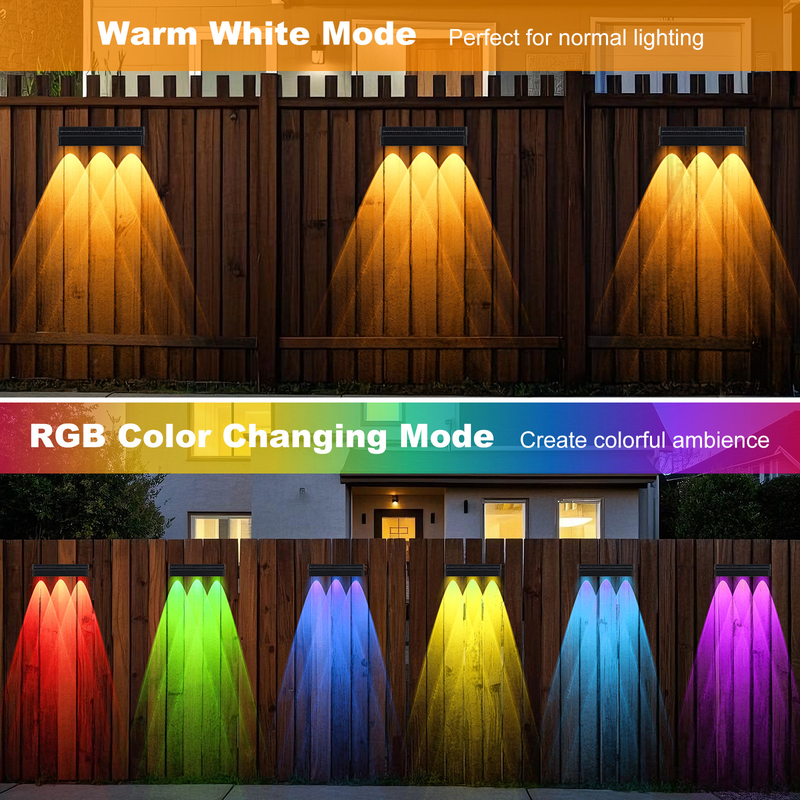 Warme verkoop IP65 waterdicht Polysilicium zonnepaneel Wit licht Warm licht op en neer Lichtbron Zonne LED wandlamp Hotel