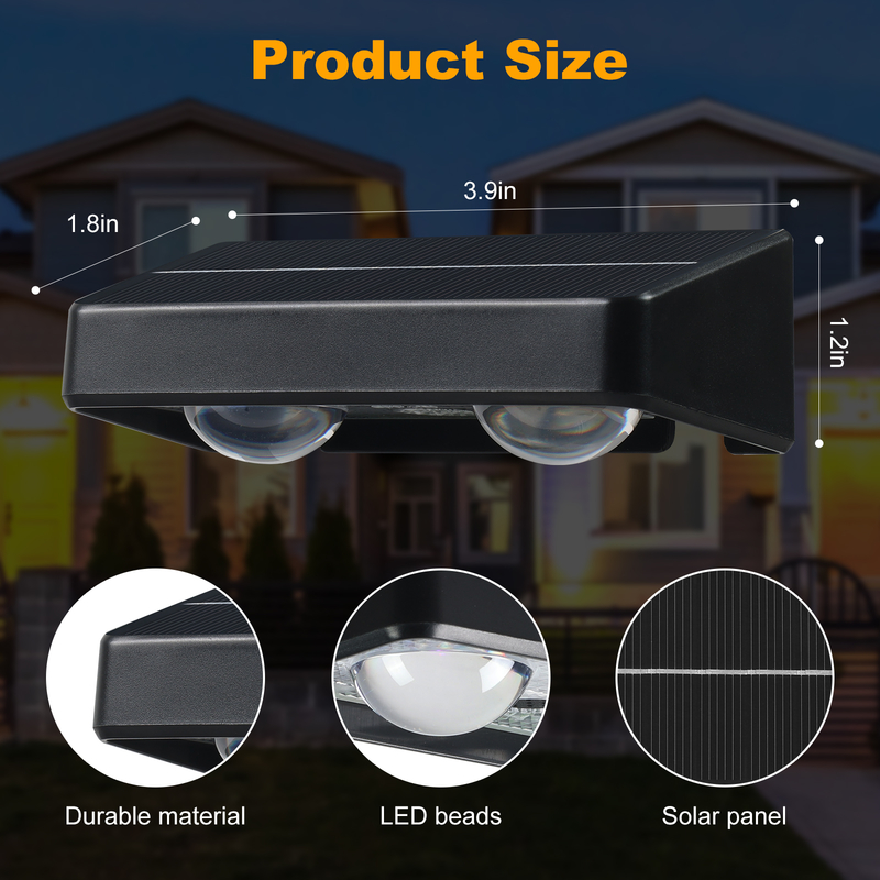 Warme witte patio deuren hek dek tuin verlichting waterdicht kleine trap lamp buiten zonne-op en af wand lichten