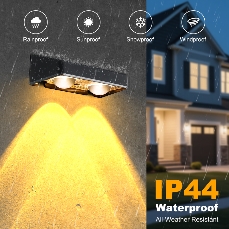 Warme witte patio deuren hek dek tuin verlichting waterdicht kleine trap lamp buiten zonne-op en af wand lichten