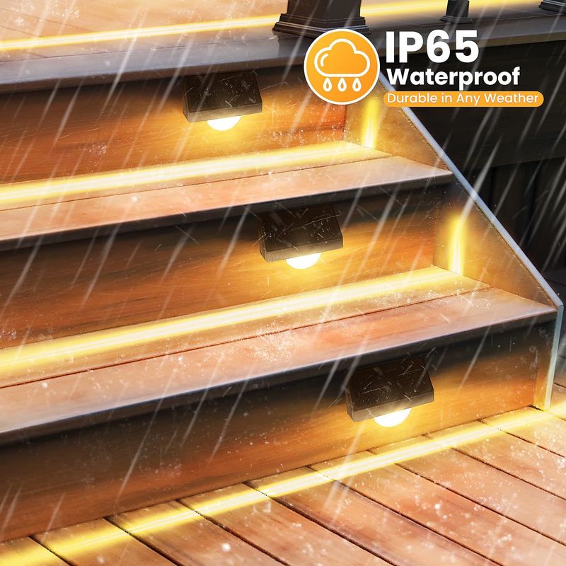 Outdoor Solar LED Step Lights IP65 Waterproof 7 Color RGB