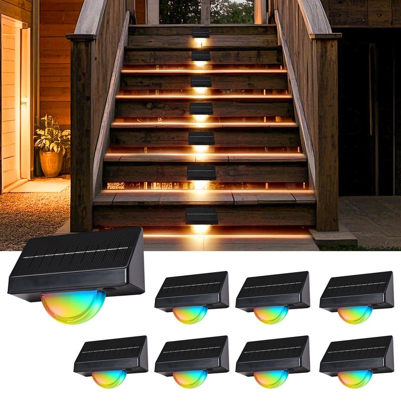 Buitenzonne-LED-stappenlampen IP65 waterdicht 7 kleuren RGB
