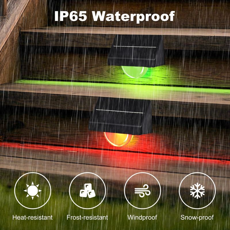 Buitenzonne-LED-stappenlampen IP65 waterdicht 7 kleuren RGB