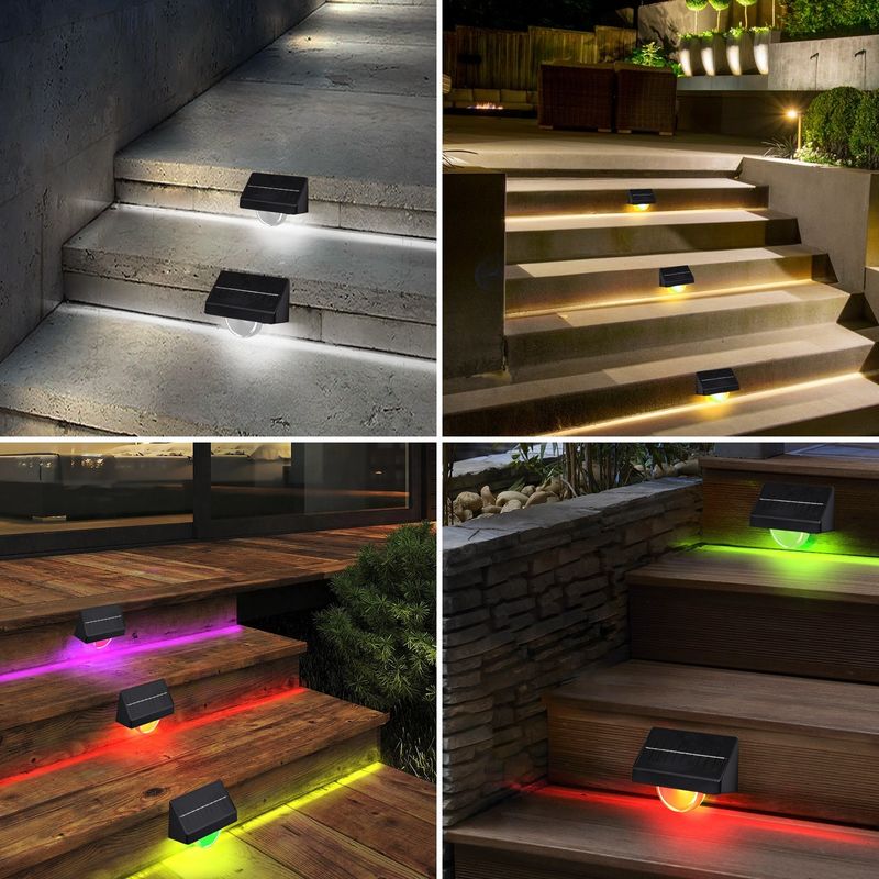Buitenzonne-LED-stappenlampen IP65 waterdicht 7 kleuren RGB