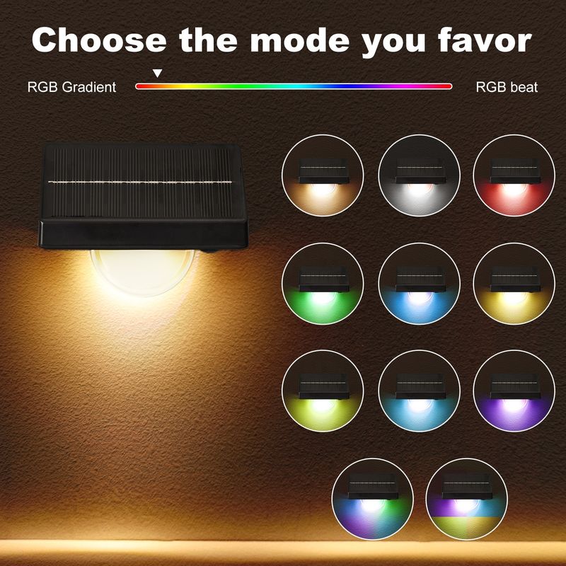 Buitenzonne-LED-stappenlampen IP65 waterdicht 7 kleuren RGB