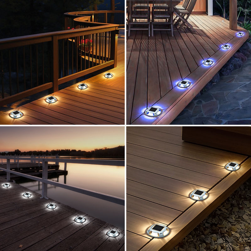 Buiten Solar Road Stud met 6000K Daylight Alert LED en 110*22.5MM Grootte Waterdicht Aluminium Dek Licht