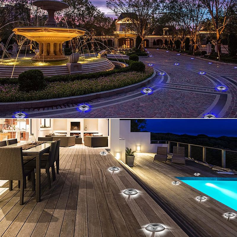 Solar Deck Light met 6000K Daylight Alert 8pcs LED en 110*22.5MM Grootte voor buitengebruik